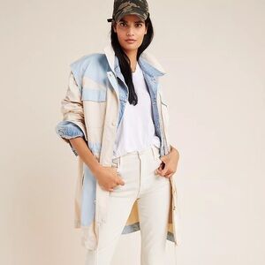 Anthropologie Anorak Jacket Catelyn Colorblocked Utility Coat M Medium